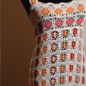 Zara Multicolor Crochet Maxi Dress